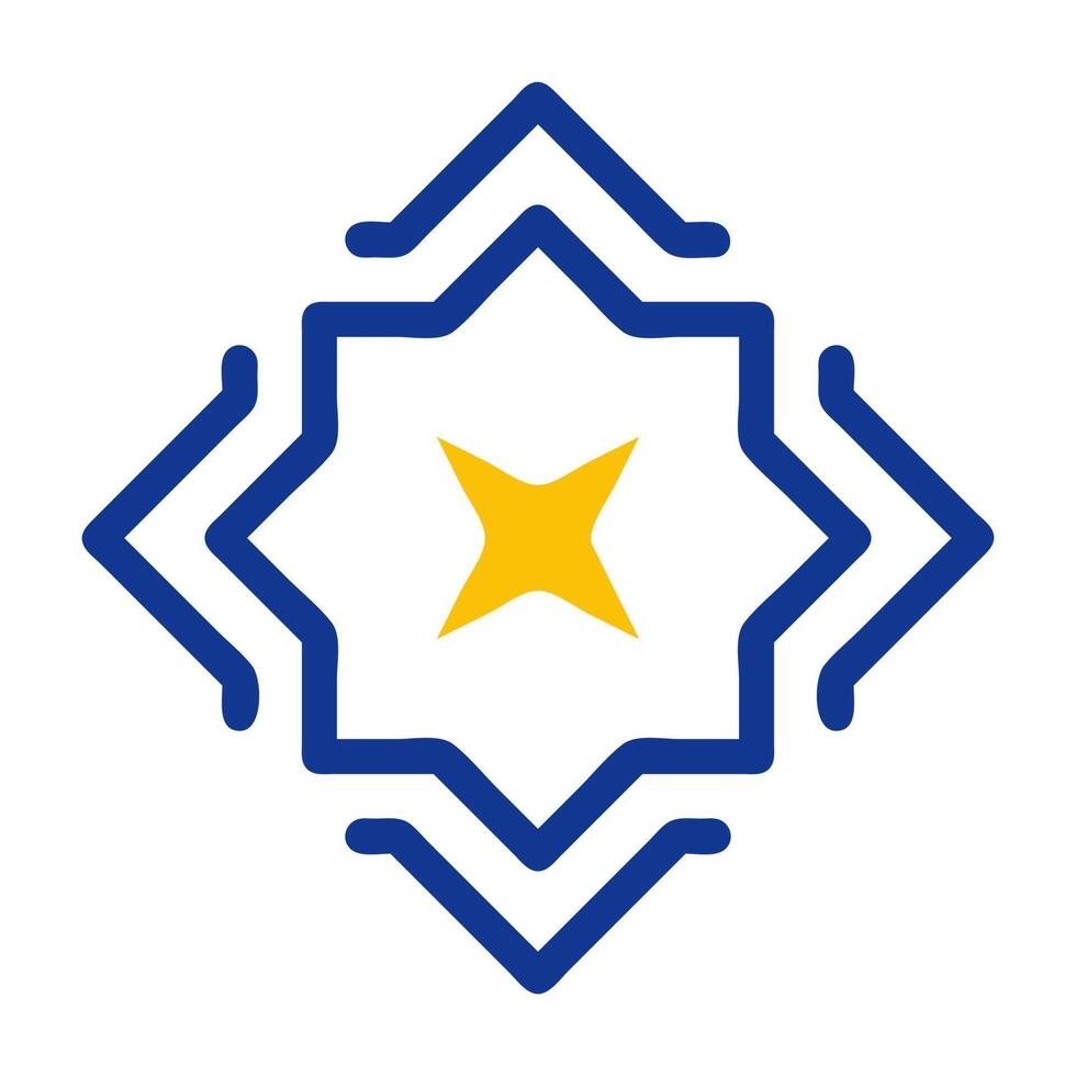 Dekoration Symbol solide Blau Gelb Farbe Ramadan Symbol perfekt. vektor