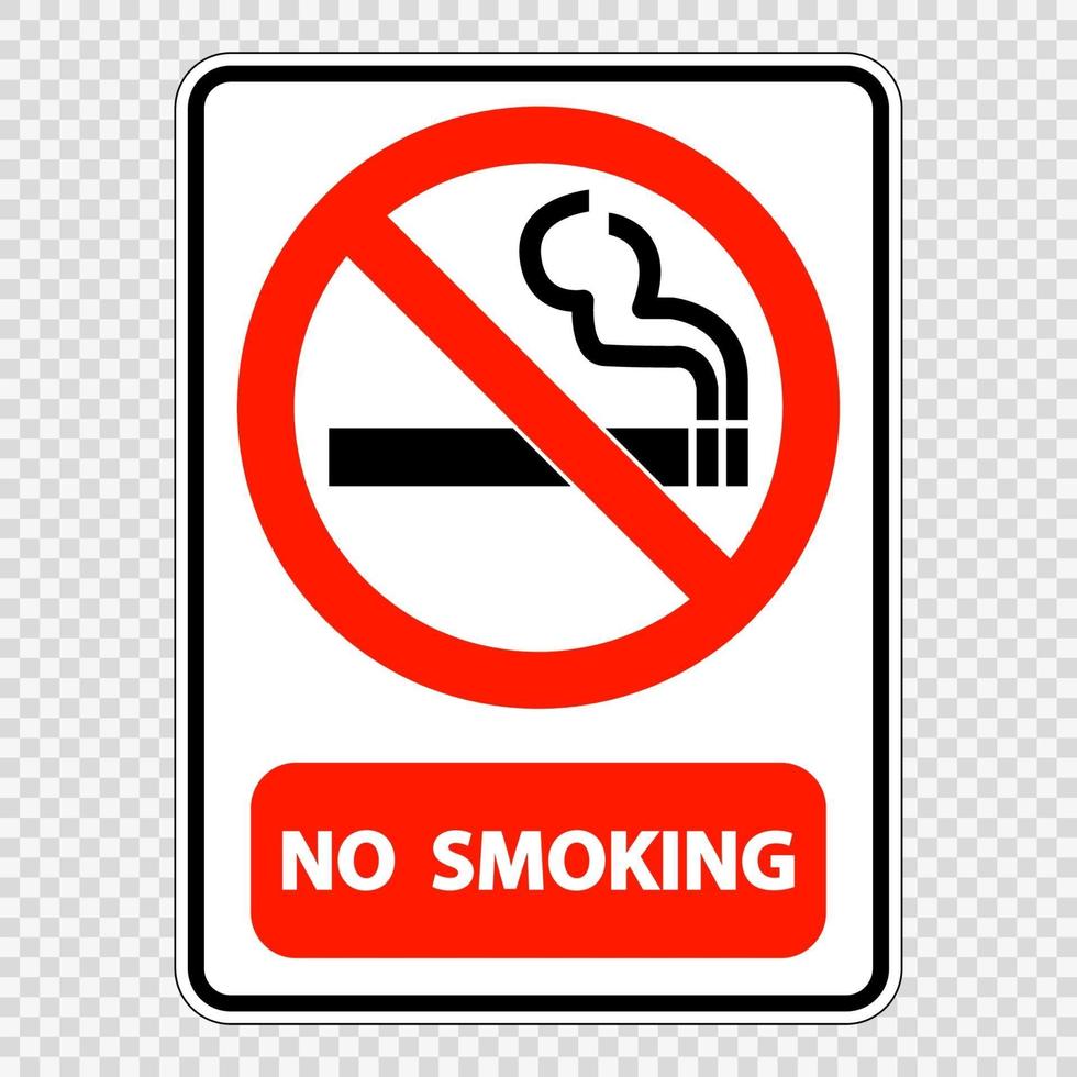 ingen rökning skylt etikett på transparent bakgrund vektor
