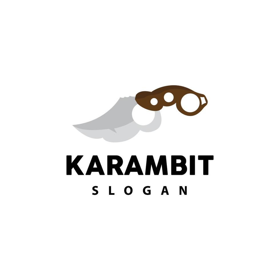 kerambit Logo, Indonesien Kampf Waffe Vektor, Ninja Kampf Werkzeug einfach Design, Vorlage Illustration Symbol Symbol vektor