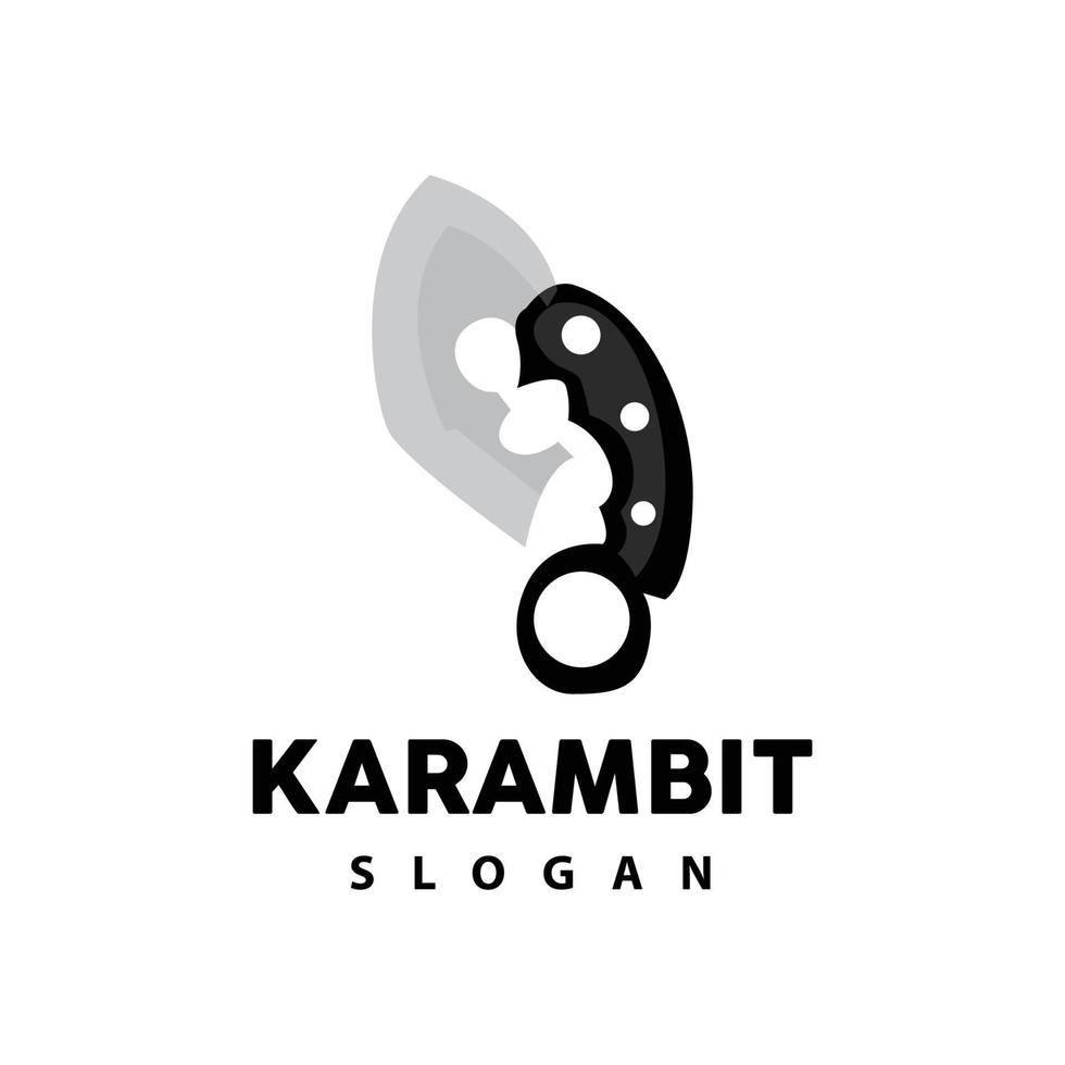 kerambit Logo, Indonesien Kampf Waffe Vektor, Ninja Kampf Werkzeug einfach Design, Vorlage Illustration Symbol Symbol vektor