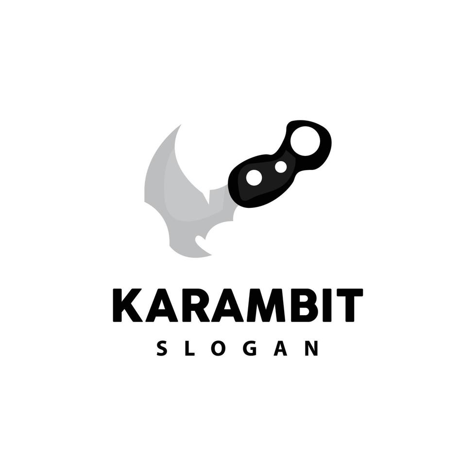 kerambit logotyp, indonesien stridande vapen vektor, ninja stridande verktyg enkel design, mall illustration symbol ikon vektor