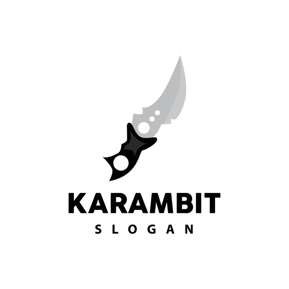 kerambit Logo, Indonesien Kampf Waffe Vektor, Ninja Kampf Werkzeug einfach Design, Vorlage Illustration Symbol Symbol vektor