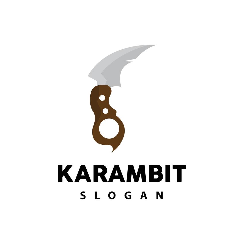 kerambit logotyp, indonesien stridande vapen vektor, ninja stridande verktyg enkel design, mall illustration symbol ikon vektor