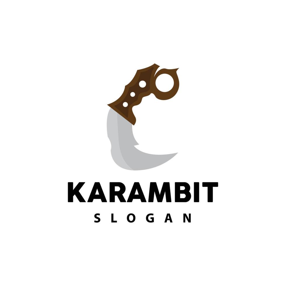 kerambit Logo, Indonesien Kampf Waffe Vektor, Ninja Kampf Werkzeug einfach Design, Vorlage Illustration Symbol Symbol vektor