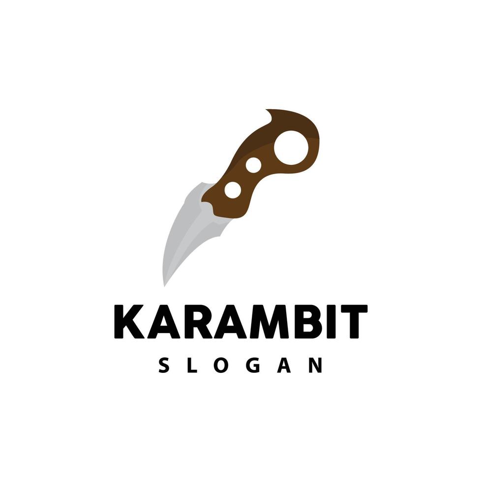 kerambit Logo, Indonesien Kampf Waffe Vektor, Ninja Kampf Werkzeug einfach Design, Vorlage Illustration Symbol Symbol vektor