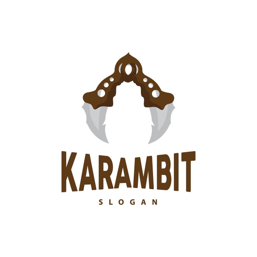 kerambit Logo, Indonesien Kampf Waffe Vektor, Ninja Kampf Werkzeug einfach Design, Vorlage Illustration Symbol Symbol vektor