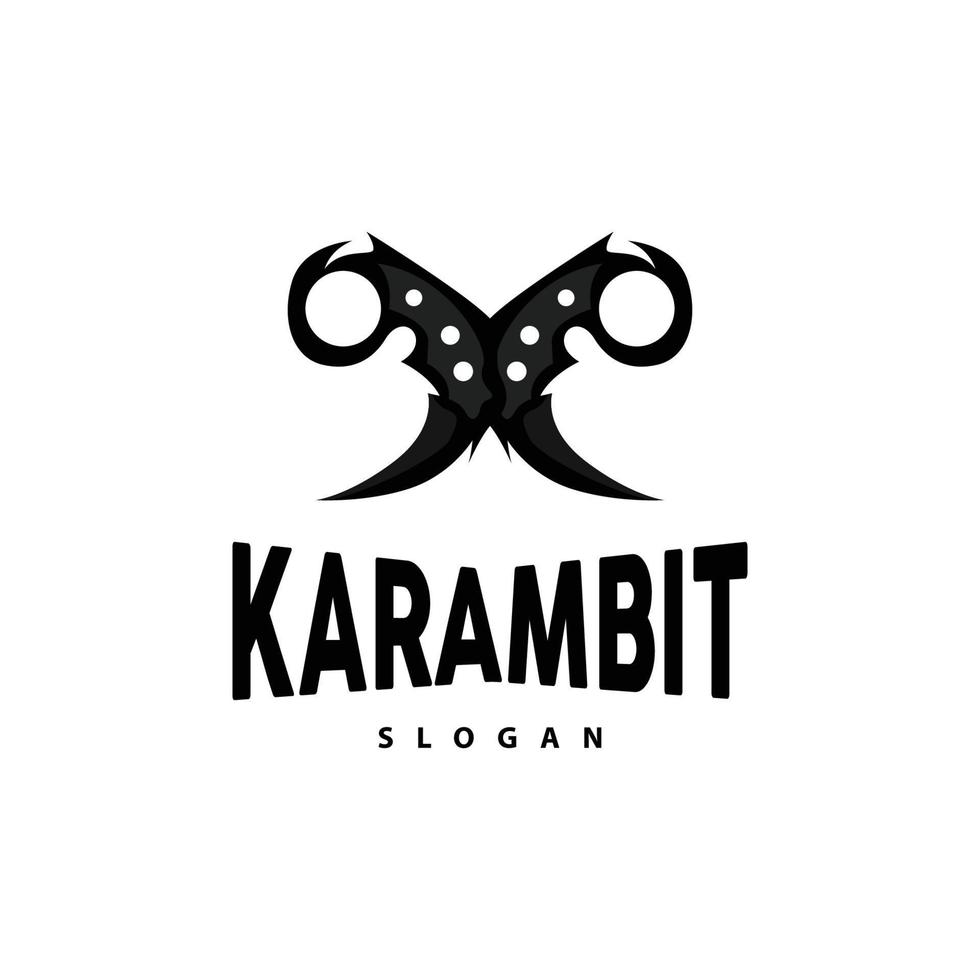 kerambit Logo, Indonesien Kampf Waffe Vektor, Ninja Kampf Werkzeug einfach Design, Vorlage Illustration Symbol Symbol vektor