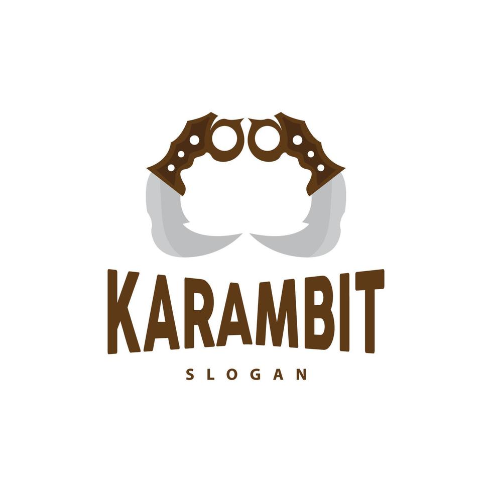 kerambit Logo, Indonesien Kampf Waffe Vektor, Ninja Kampf Werkzeug einfach Design, Vorlage Illustration Symbol Symbol vektor