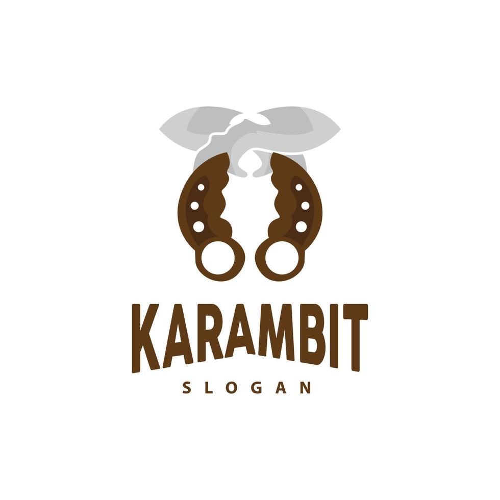 kerambit logotyp, indonesien stridande vapen vektor, ninja stridande verktyg enkel design, mall illustration symbol ikon vektor