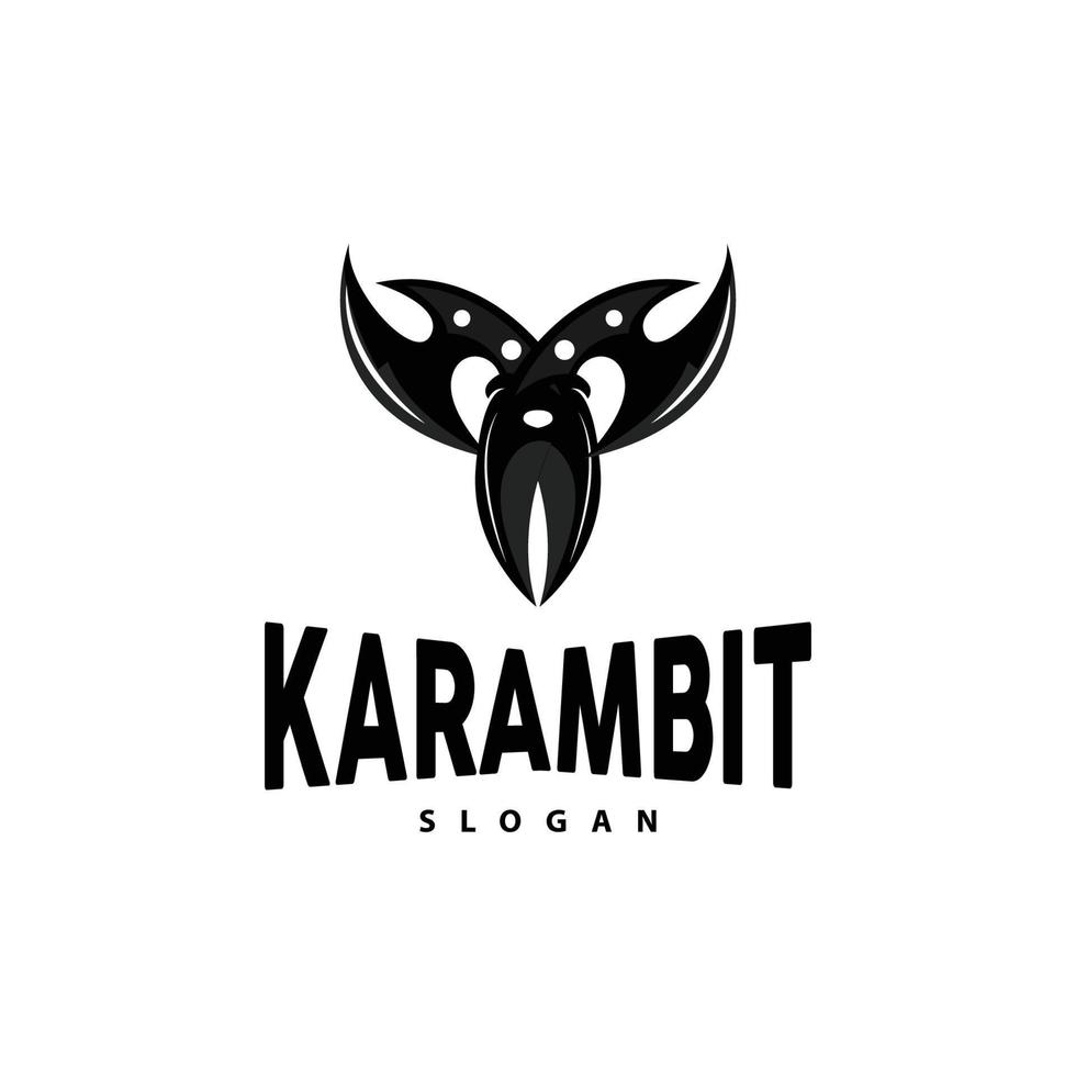 kerambit Logo, Indonesien Kampf Waffe Vektor, Ninja Kampf Werkzeug einfach Design, Vorlage Illustration Symbol Symbol vektor