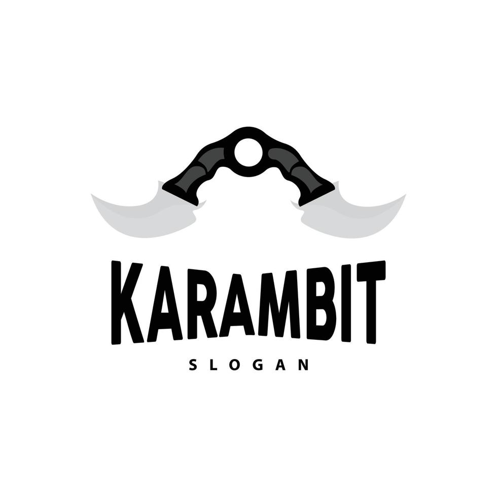 kerambit Logo, Indonesien Kampf Waffe Vektor, Ninja Kampf Werkzeug einfach Design, Vorlage Illustration Symbol Symbol vektor