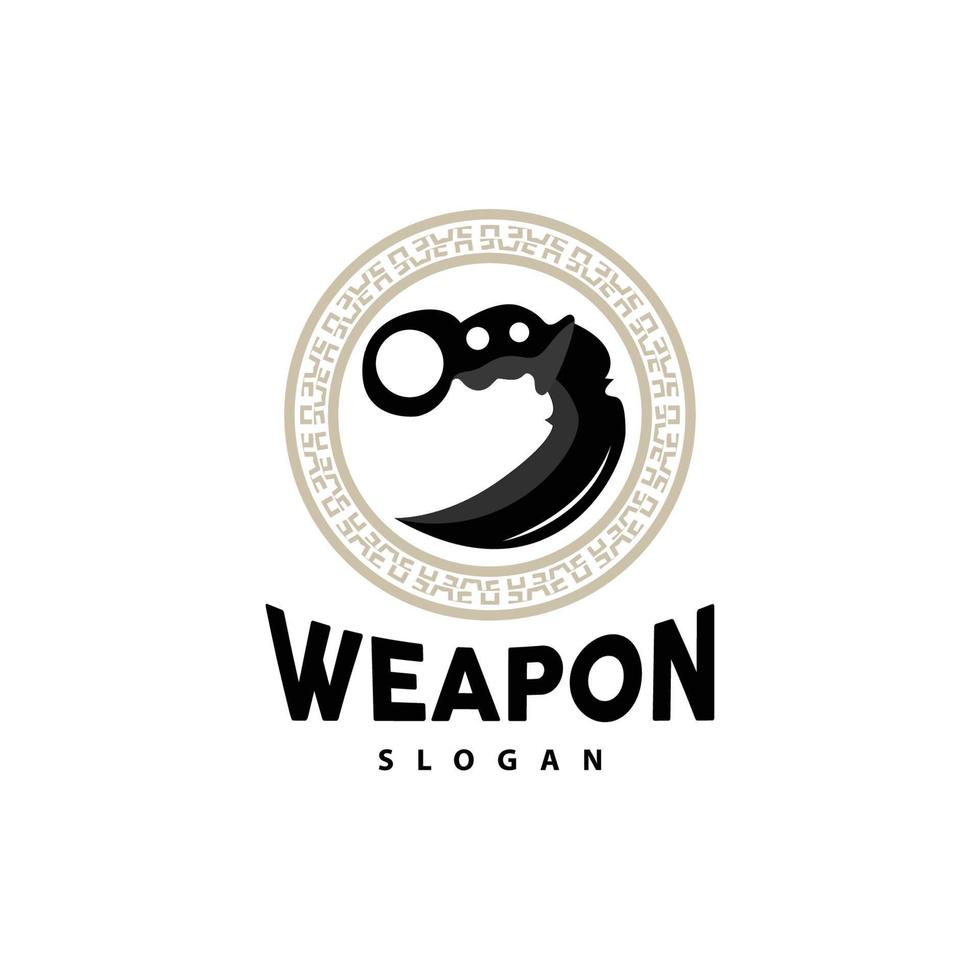 kerambit Logo, Indonesien Kampf Waffe Vektor, Ninja Kampf Werkzeug einfach Design, Vorlage Illustration Symbol Symbol vektor