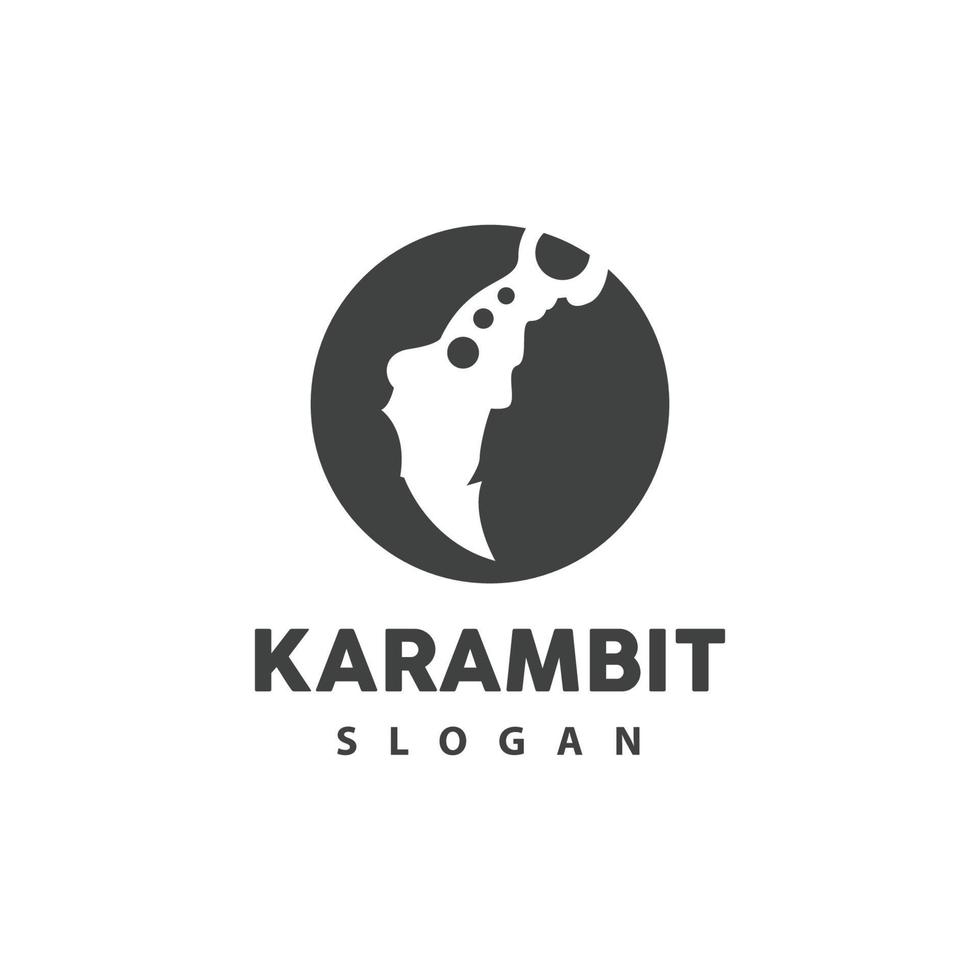 kerambit logotyp, indonesien stridande vapen vektor, ninja stridande verktyg enkel design, mall illustration symbol ikon vektor