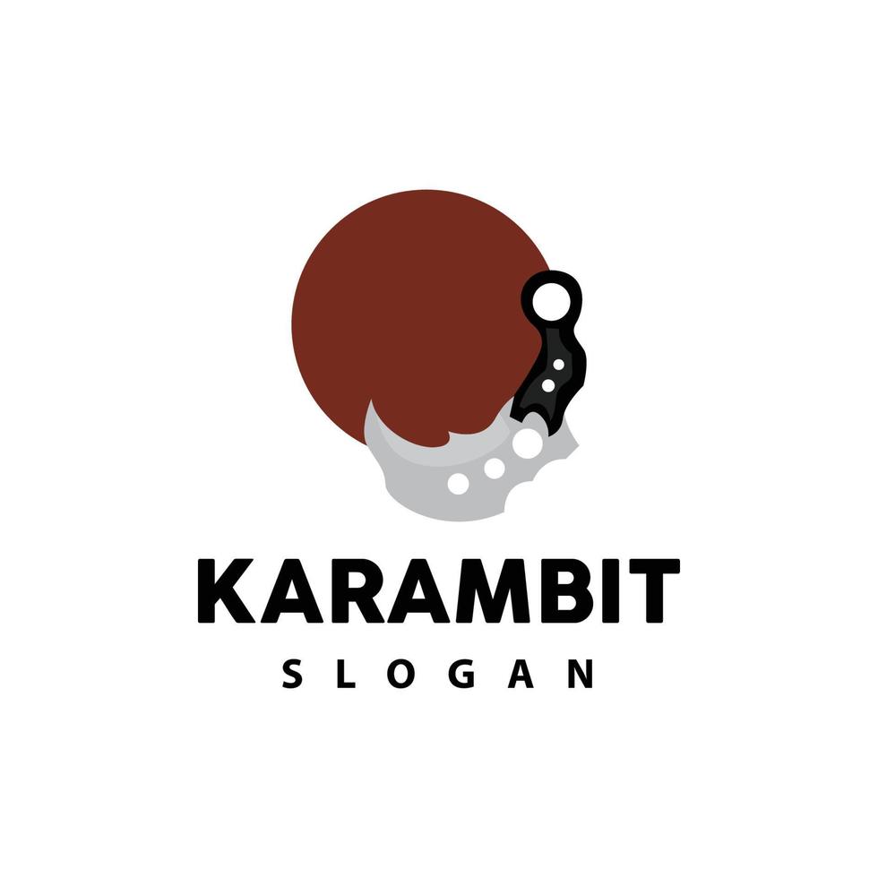 kerambit Logo, Indonesien Kampf Waffe Vektor, Ninja Kampf Werkzeug einfach Design, Vorlage Illustration Symbol Symbol vektor