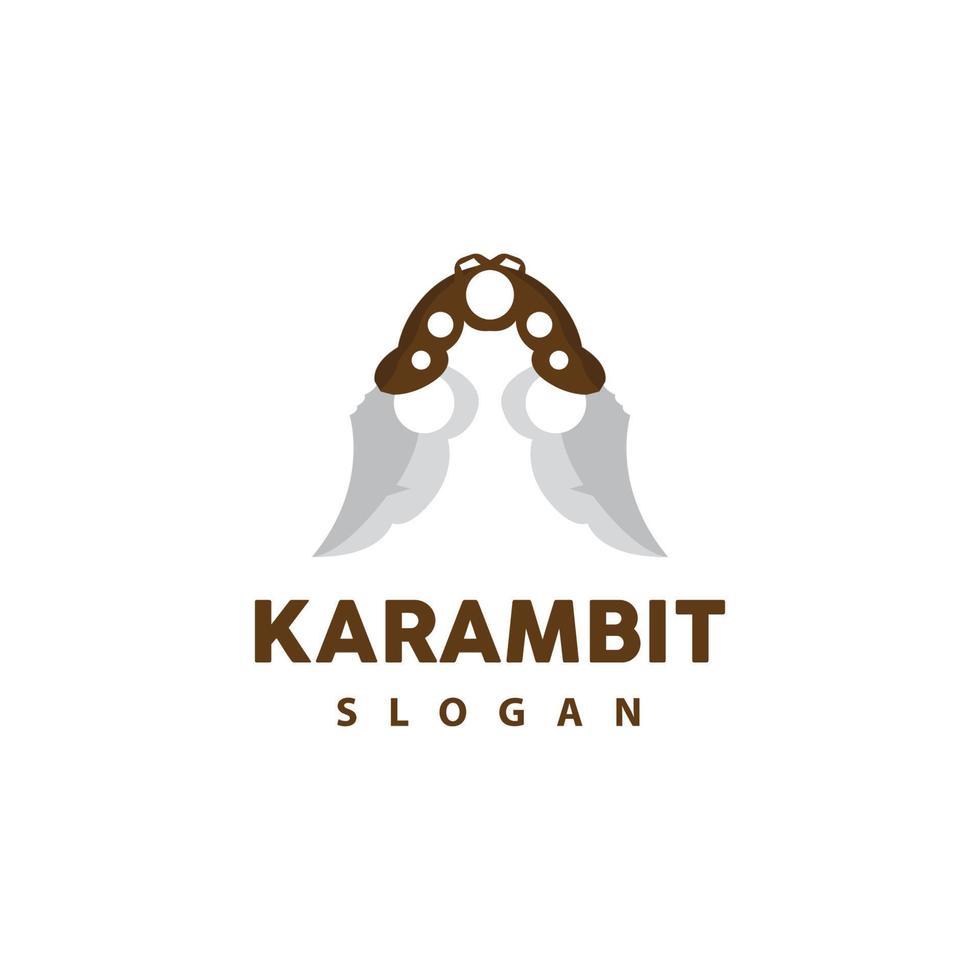 kerambit Logo, Indonesien Kampf Waffe Vektor, Ninja Kampf Werkzeug einfach Design, Vorlage Illustration Symbol Symbol vektor