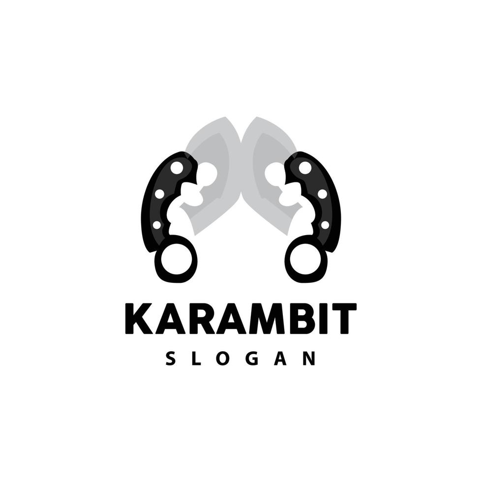 kerambit Logo, Indonesien Kampf Waffe Vektor, Ninja Kampf Werkzeug einfach Design, Vorlage Illustration Symbol Symbol vektor