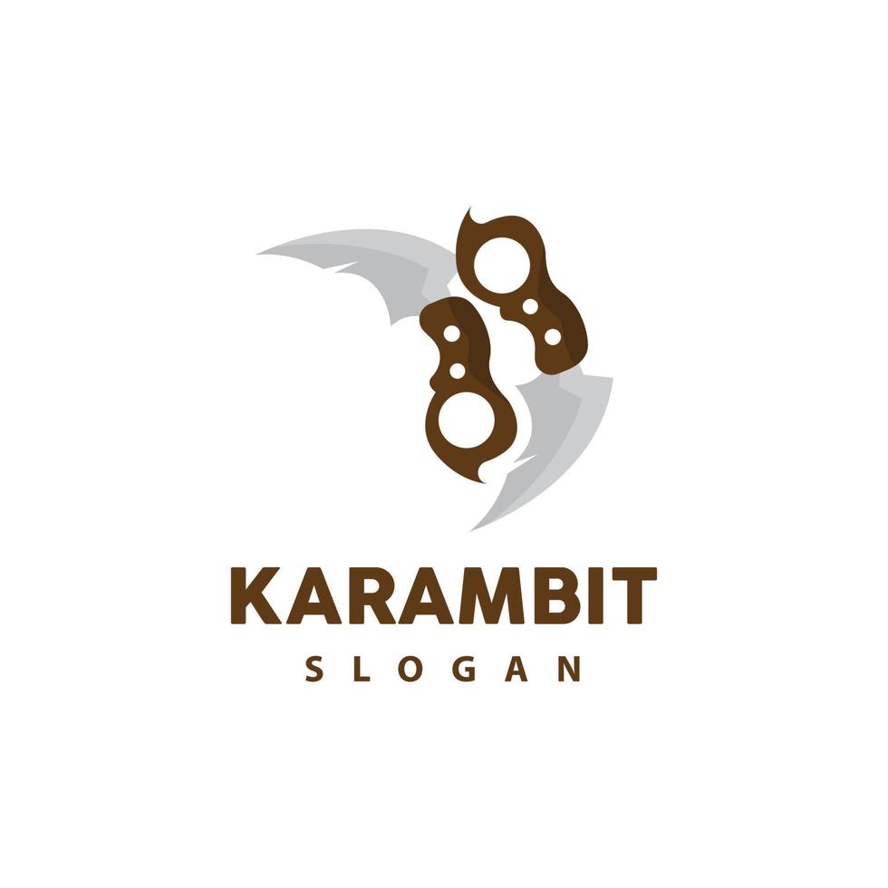 kerambit Logo, Indonesien Kampf Waffe Vektor, Ninja Kampf Werkzeug einfach Design, Vorlage Illustration Symbol Symbol vektor