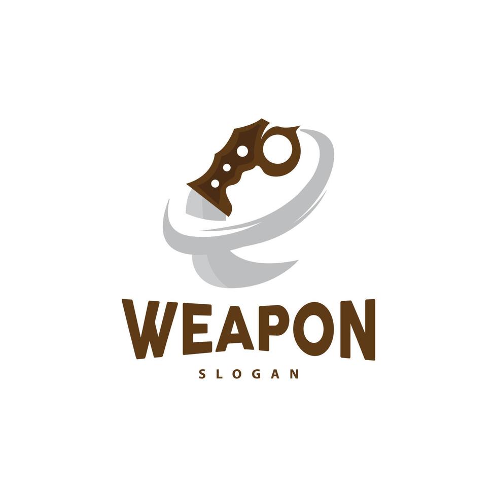 kerambit Logo, Indonesien Kampf Waffe Vektor, Ninja Kampf Werkzeug einfach Design, Vorlage Illustration Symbol Symbol vektor