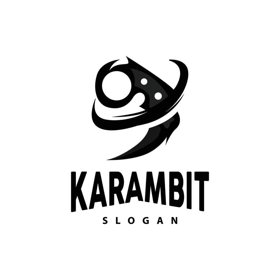 kerambit Logo, Indonesien Kampf Waffe Vektor, Ninja Kampf Werkzeug einfach Design, Vorlage Illustration Symbol Symbol vektor