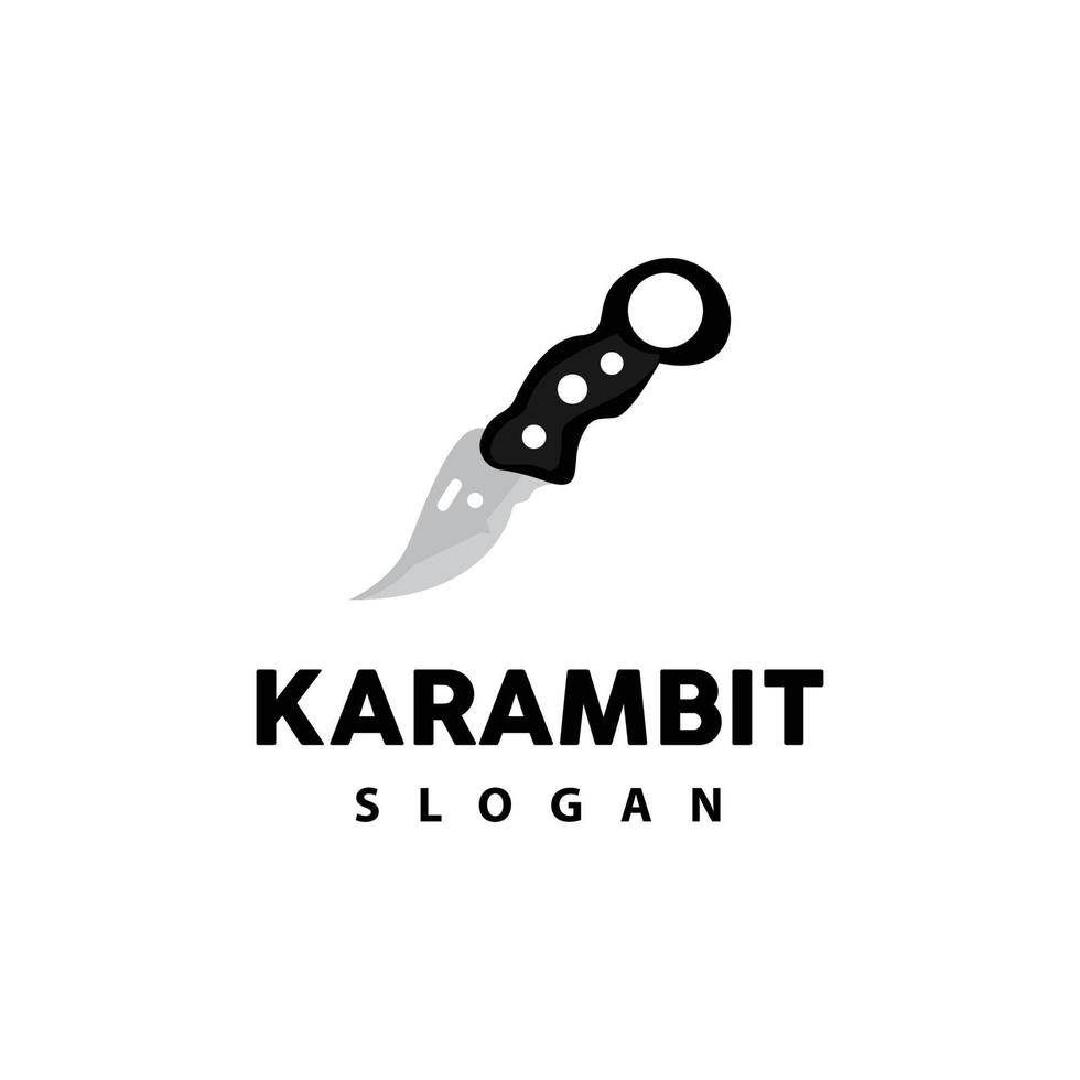 kerambit logotyp, indonesien stridande vapen vektor, ninja stridande verktyg enkel design, mall illustration symbol ikon vektor