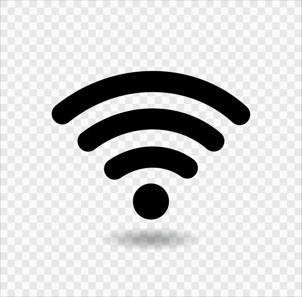 wifi-ikon, trådlöst internetisolat på transparent bakgrund, vektorillustration vektor