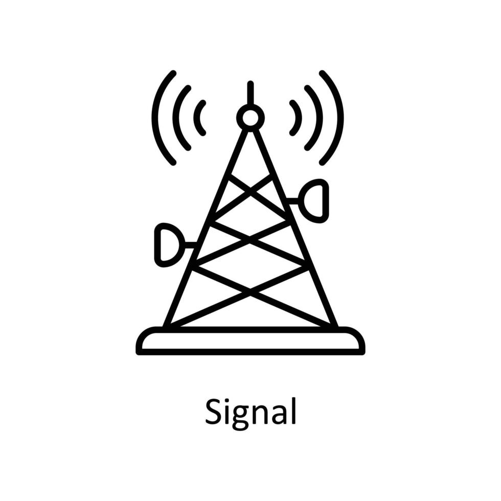 Signal Vektor Gliederung Symbole. einfach Lager Illustration Lager