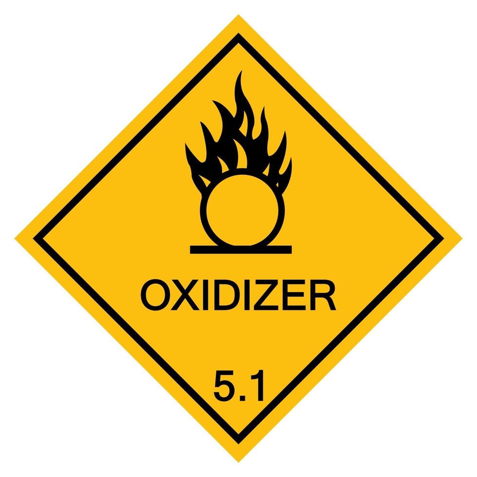 varning oxidator symbol tecken isolera på vit bakgrund, vektorillustration eps.10 vektor