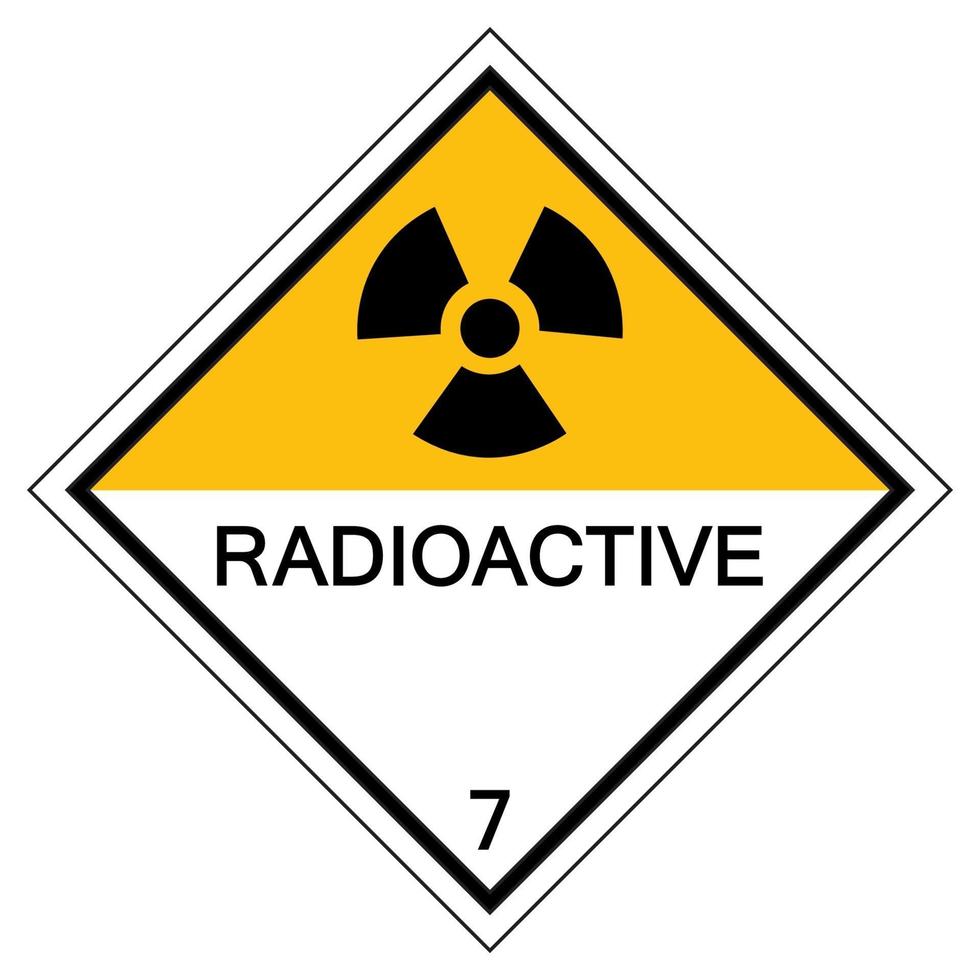 varning radioaktiva symbol tecken isolera på vit bakgrund, vektorillustration eps.10 vektor