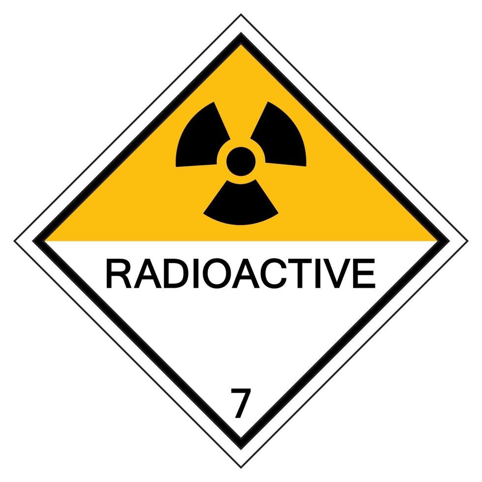 Warnung radioaktives Symbolzeichen isolieren auf weißem Hintergrund, Vektorillustration eps.10 vektor