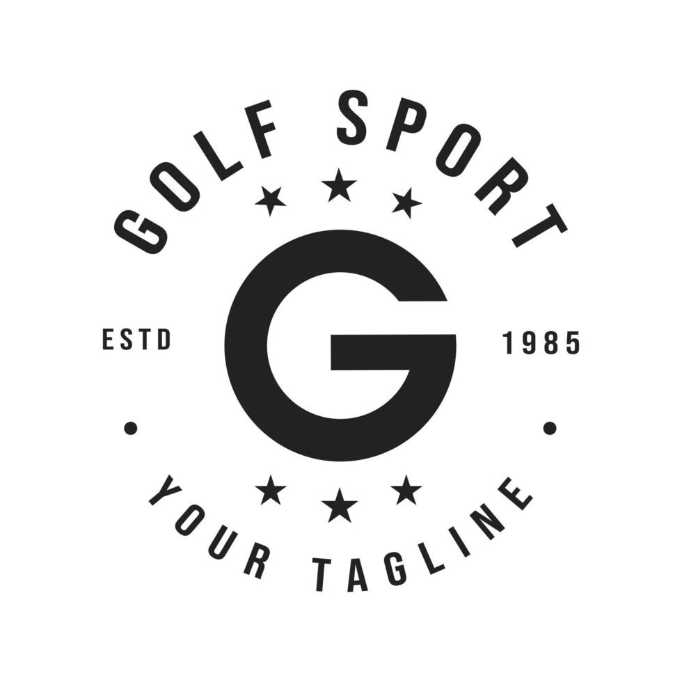 glatt und stilvoll Design zum ein Golf Fan-Shop Unternehmen Das Eigenschaften das Brief g