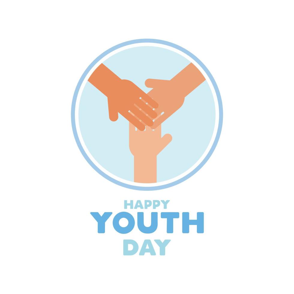 internationell ungdom dag logotyp baner för ung människor vektor