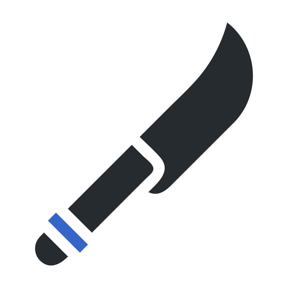 Messer Symbol solide grau Blau Farbe Militär- Symbol perfekt. vektor