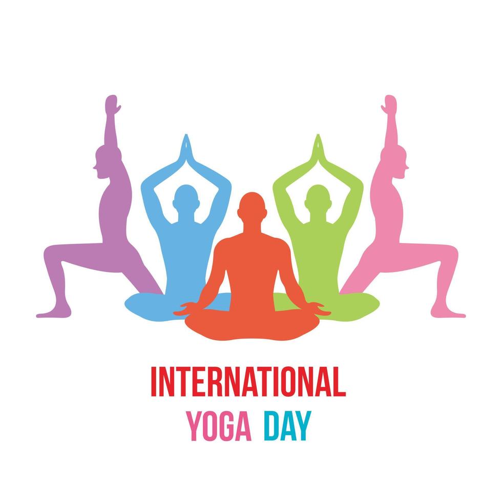 internationell yoga dag 21 juni webb baner begrepp vektor illustration