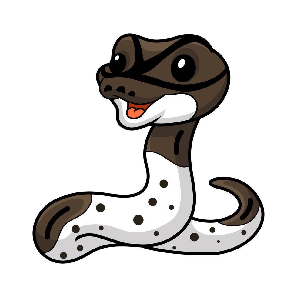 süß Oreo gescheckt Ball Python Karikatur vektor