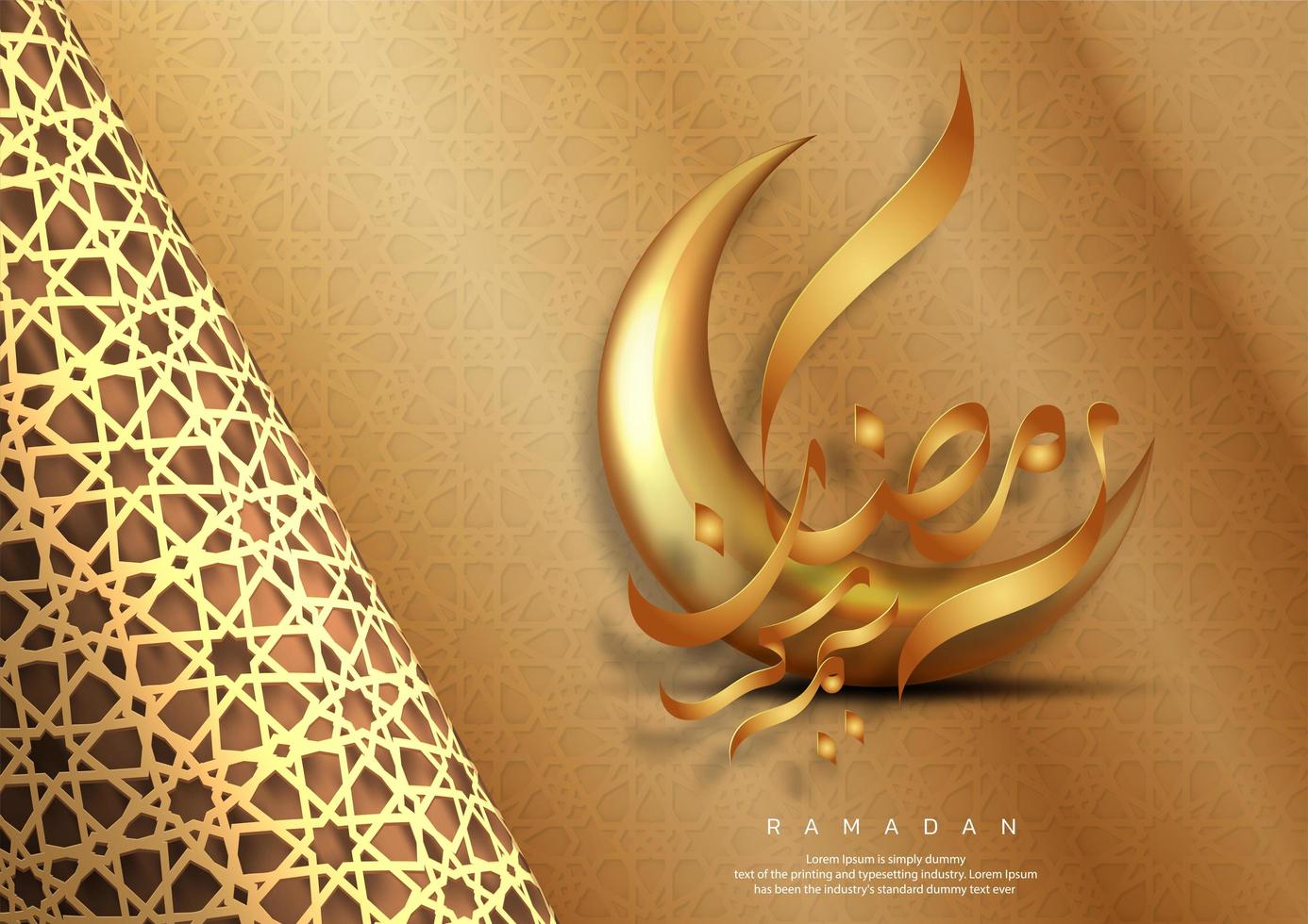 Ramadan Kareem Grußkarten-Design. golden hängende Ramadanlaternen. islamische Feier. arabischer Hintergrund vektor