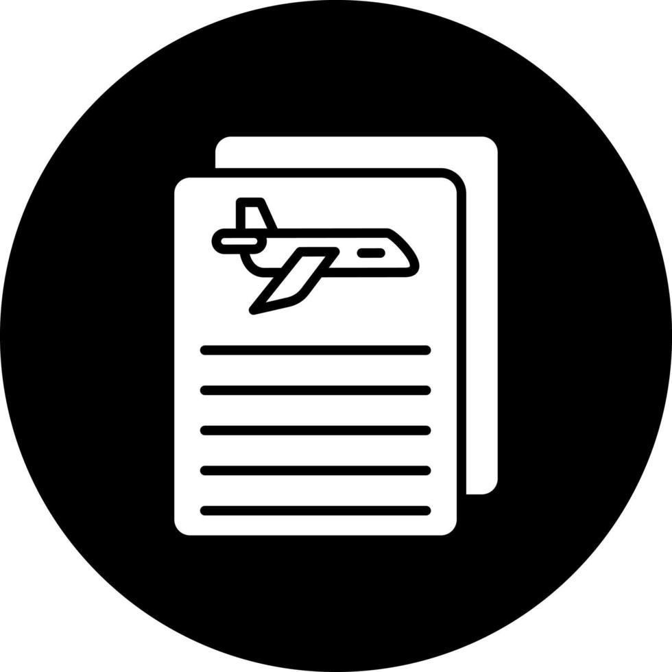 flyg dokument vektor ikon stil