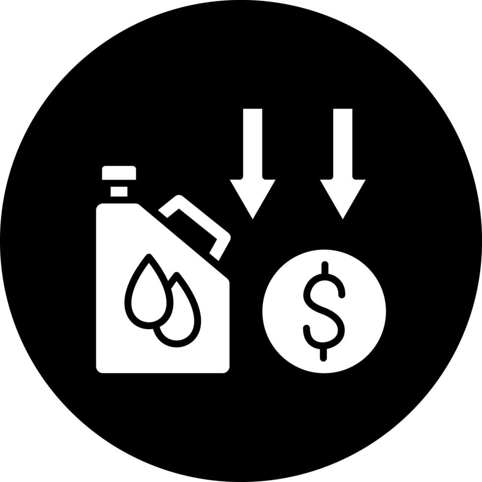 Öl Preis verringern Vektor Symbol Stil