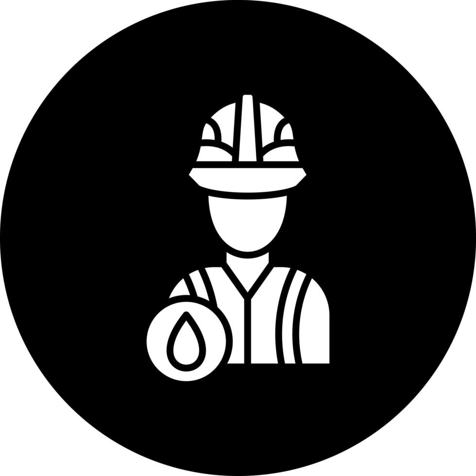 Öl Arbeiter Vektor Symbol Stil