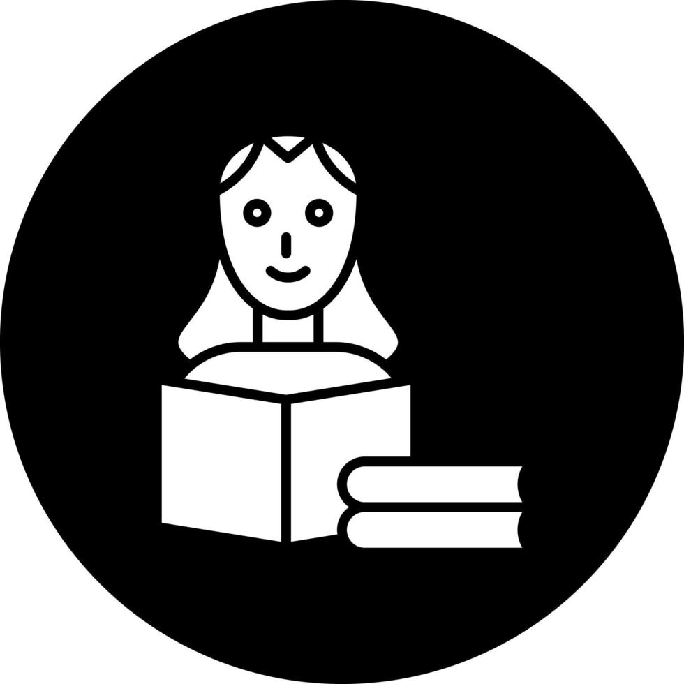 Frauen lesen Buch Vektor Symbol Stil