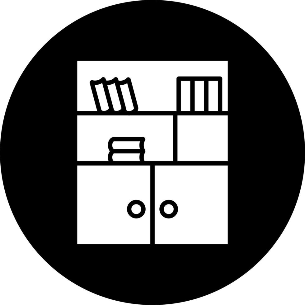 bibliotek skåp vektor ikon stil