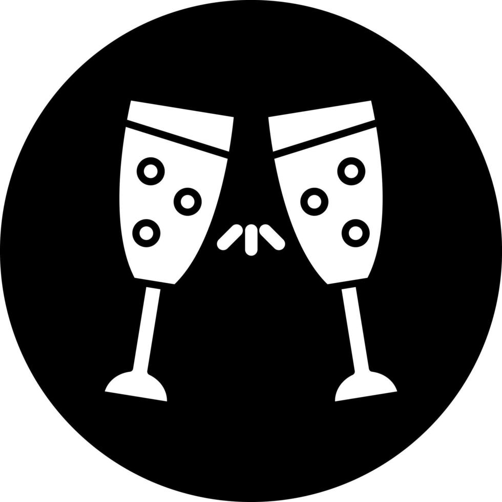 champagne glas vektor ikon stil
