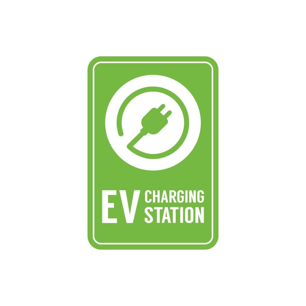 ev Ladestationsbanner. Ladestation für Elektrofahrzeuge, elektrische Ladestation. vektor