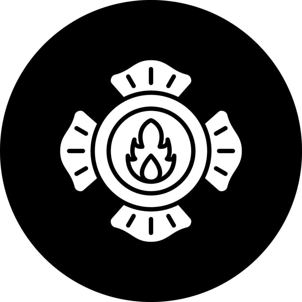 Feuerwehrmann Abzeichen Vektor Symbol Stil