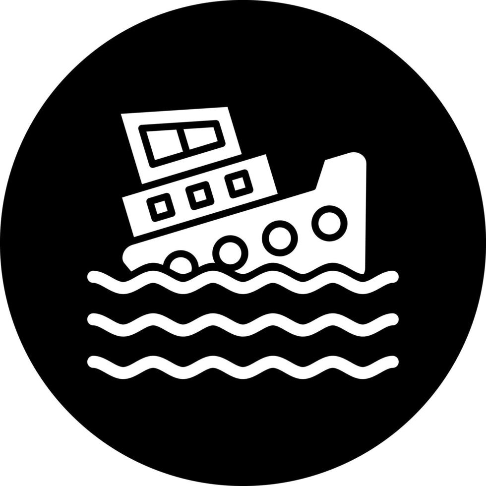 Boot sinken Vektor Symbol Stil