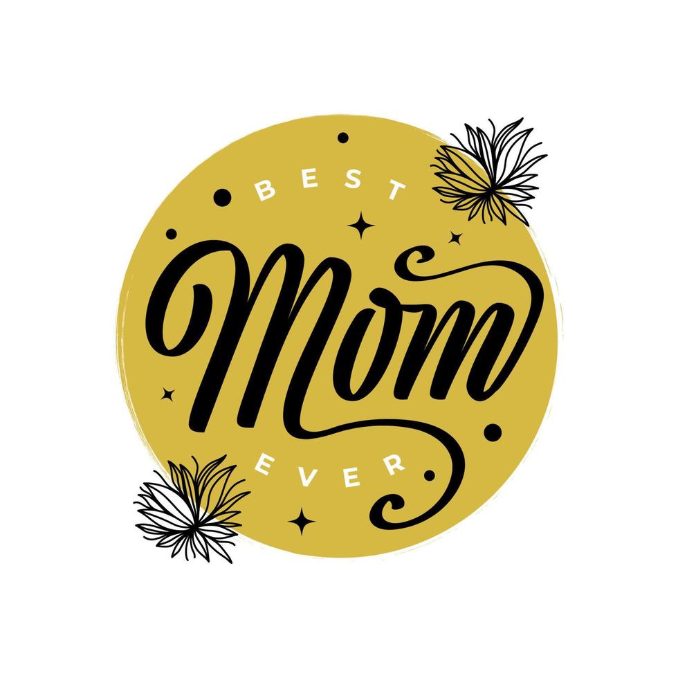 Beste Mama je Beschriftung. glücklich Mutter Tag Typografie. können Sein benutzt zum Gruß Karte, Poster, Banner, oder t Hemd vektor