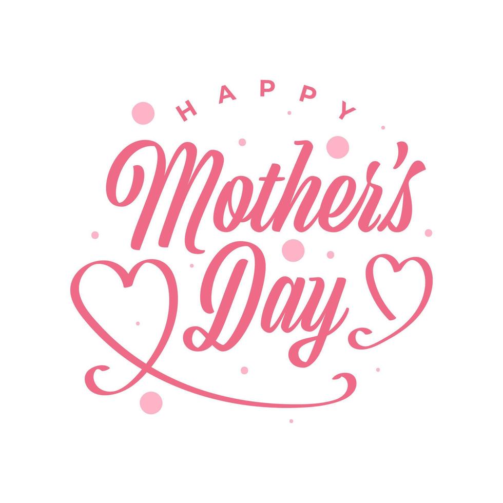 glücklich Mutter Tag Beschriftung mit Liebe Symbol. können Sein benutzt zum Gruß Karte, Poster, Banner, oder t Hemd vektor