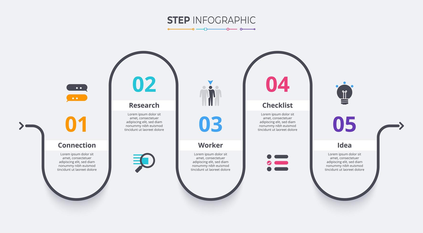 tidslinje infographics mall. milstolpe eller processdiagram koncept. vektor