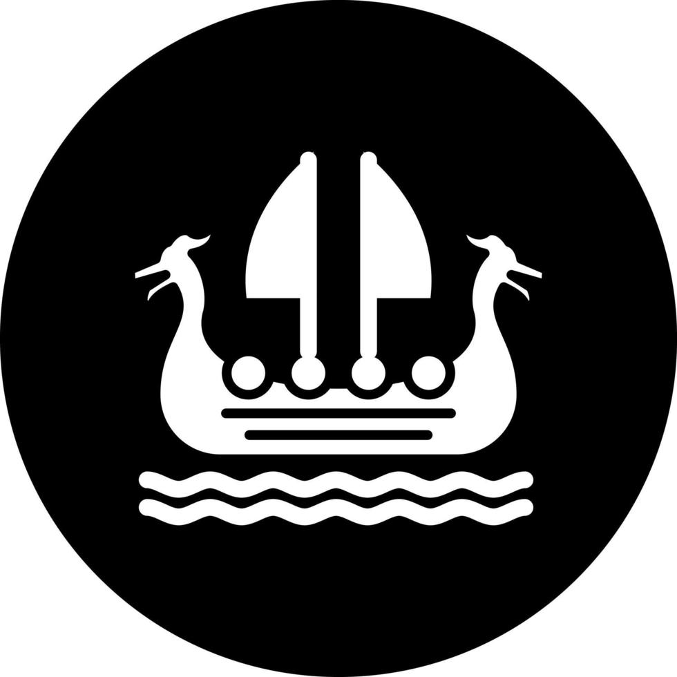 Wikinger Schiff Vektor Symbol Stil