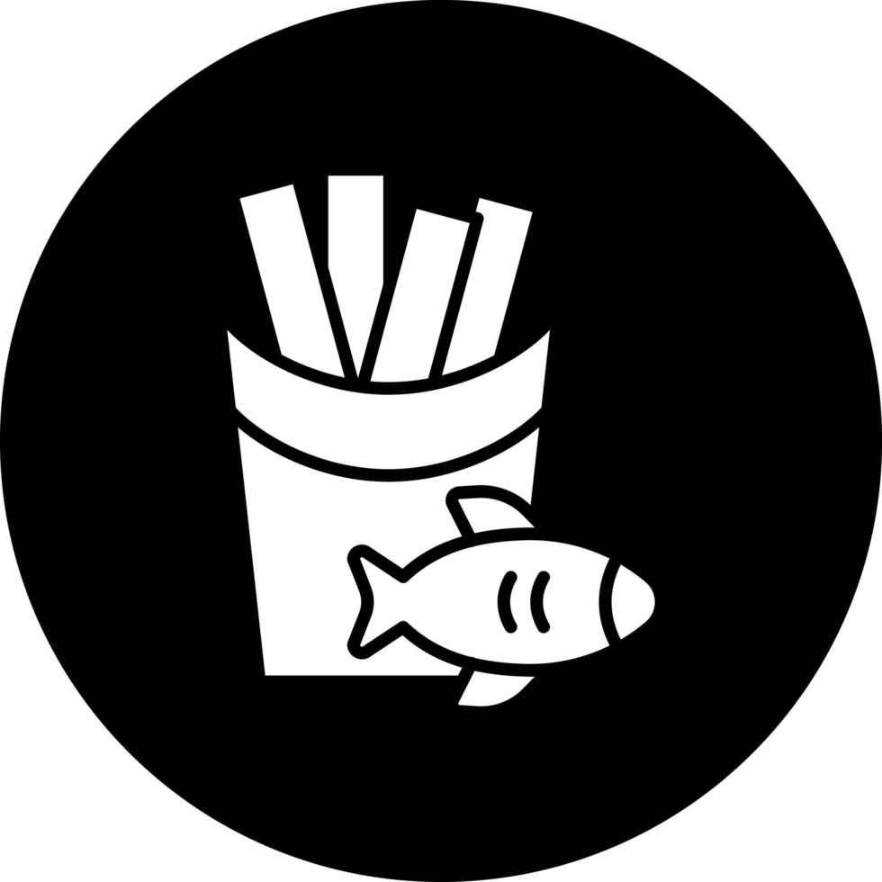 Fisch und Chips Vektor Symbol Stil