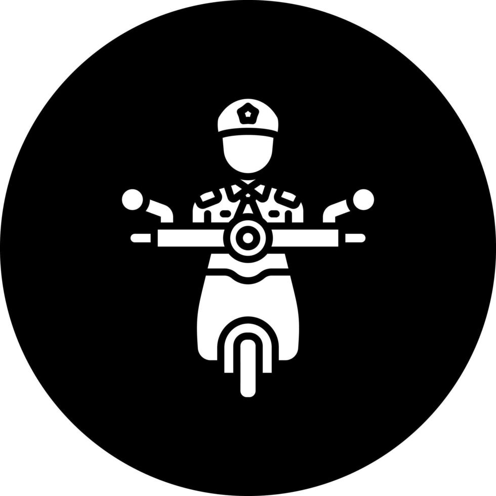 Polizei Offizier auf scoot Vektor Symbol Stil